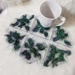 Resin tray coasters set